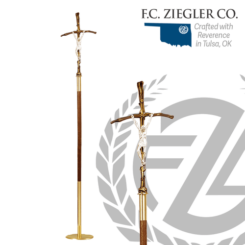 Processional Crucifix with Base with Papal Corpus ZZ1878 Processional Crucifix with Base with Papal Corpus ZZ1878