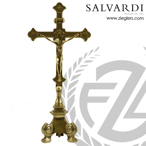 Altar Crucifix Standing Contemporary Base Brass Antique Finish 8-1/2" Italy SALART1053C Altar Crucifix Standing Contemporary Base Brass Antique Finish 8-1/2" Italy SALART1053C