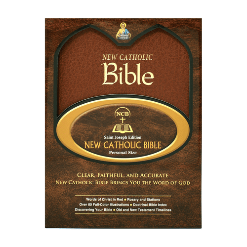 St Joseph New Catholic Bible in Brown Imitation Leather - F.C.