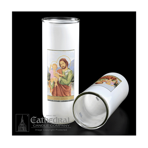 6 Days Votive Glass Holder Saint Joseph and Child CC2308
