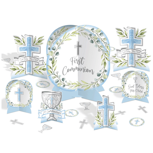 First Communion table decoration kit in blue AN280203