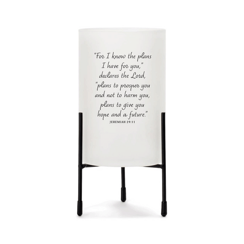 For I Know The Plans Glass Pillar Candle with Stand CGCHGC13SW For I Know The Plans Glass Pillar Candle with Stand CGCHGC13SW