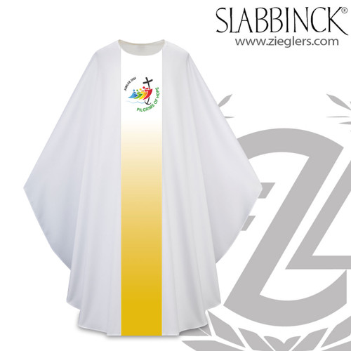 Chasuble with Jubilee logo from 2025. sublimated by Slabbinck Chasuble with Jubilee logo from 2025. sublimated by Slabbinck