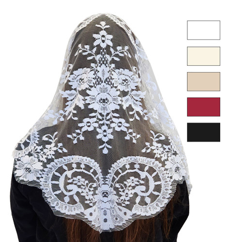 Medallion Design Veil Made in Spain and available in 5 colors 