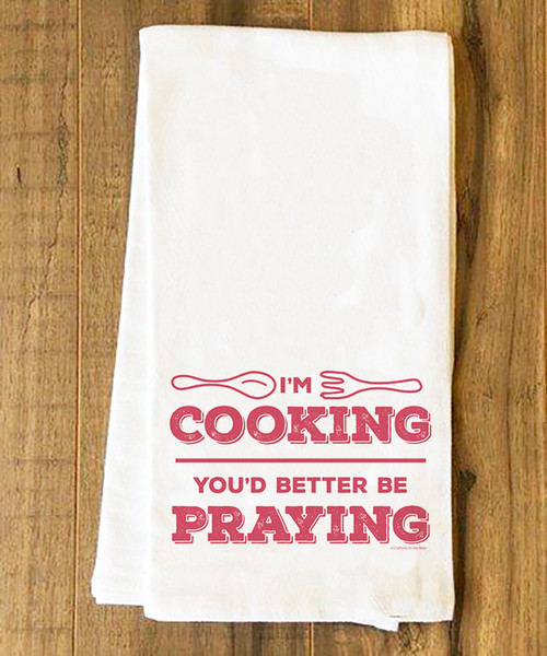 I'm Cooking Tea Towel Flour Sack 100% Cotton