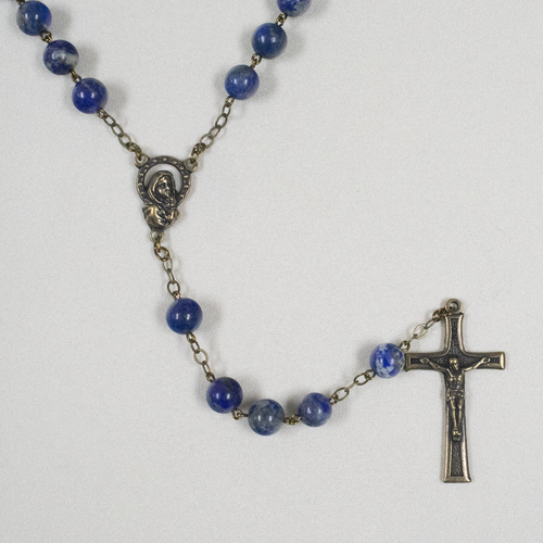 Blue Semi-Precious Stone Rosary 