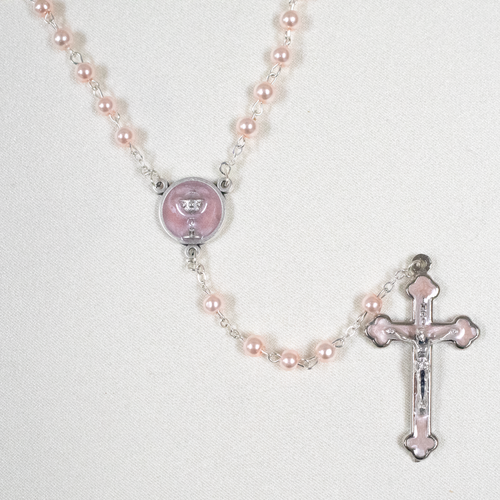 Pink First Communion Rosary 