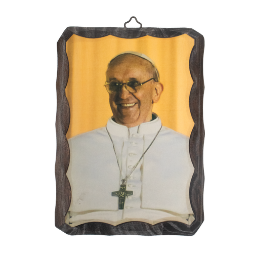 Pope Francis Plaque 4x6 Wood  Pope Francis Plaque 4x6 Wood