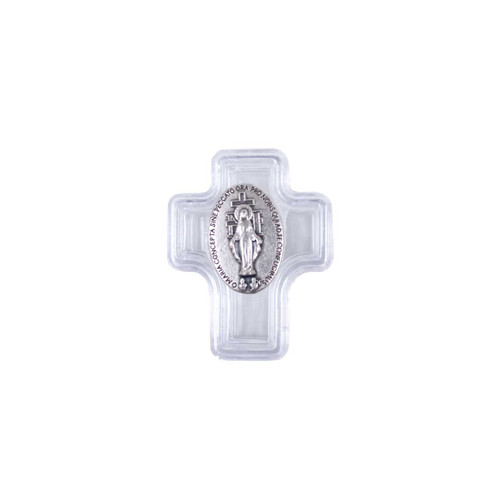 Miraculous Medal Keepsake Box - Clear Cross Shape 