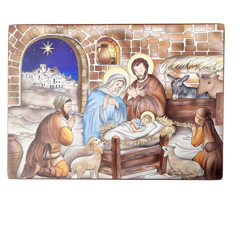 Holy Family Nativity Plaque - Made in Italy - Three Sizes 
