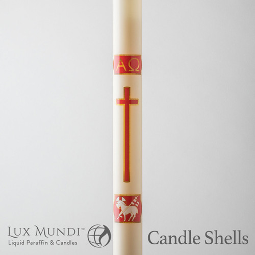 Agnus Dei Oil Paschal Candle with alpha and omega letters LNF