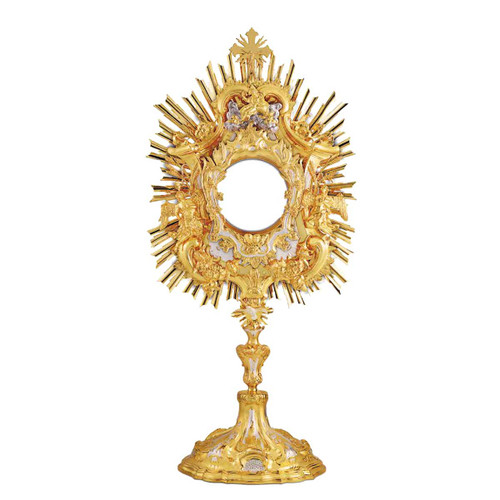 Baroque Monstrance with God & Holy Spirit and larger sunrays 