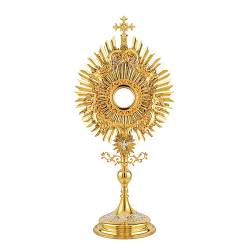 Baroque Gold-Plated Monstrance with Father, Spirit & Angels