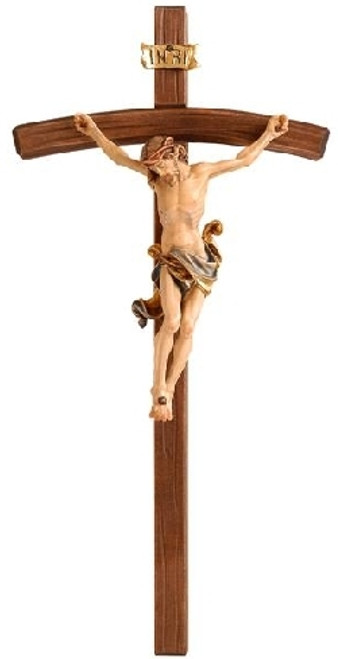 Leonardo Wall Crucifix Arched Cross Hand-Painted Select Alpine Wood Crafted In Italy measures 25 inches PEM7040025C Leonardo Wall Crucifix Arched Cross Hand-Painted Select Alpine Wood Crafted In Italy measures 25 inches PEM7040025C