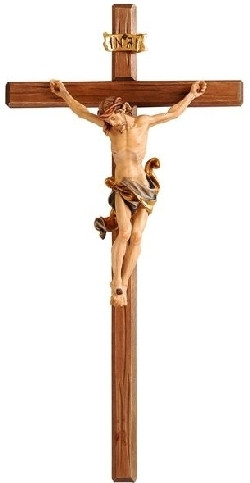 Leonardo Wall Crucifix | Straight Cross | Hand-Painted | Select