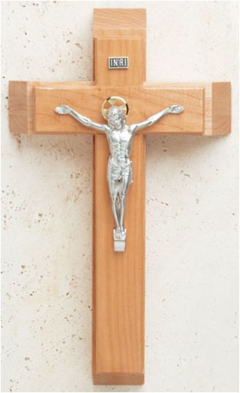 Sick Call Set Crucifix | Maple Box Cross | Italian Silver Corpus