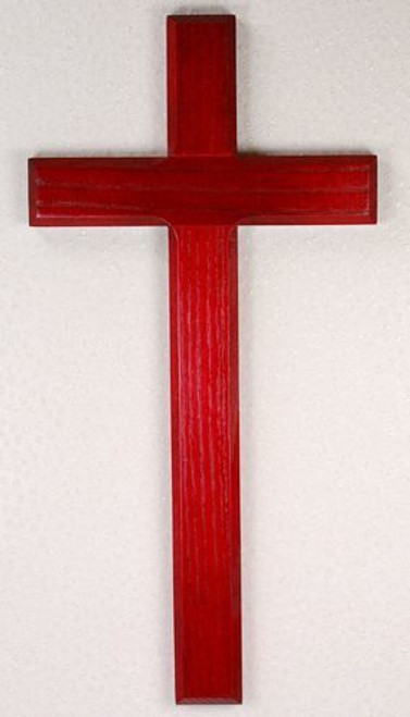 Plain Cross made of wood with cherry Finish Made In USA measures 10 inches MA80111 Plain Cross made of wood with cherry Finish Made In USA measures 10 inches MA80111