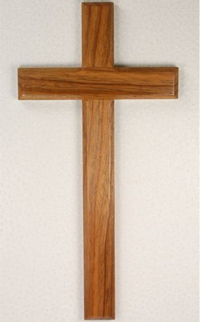 Plain Wood Cross with Walnut Finish and Beveled Edge Made In USA measures 10 inches MA80112 Plain Wood Cross with Walnut Finish and Beveled Edge Made In USA measures 10 inches MA80112
