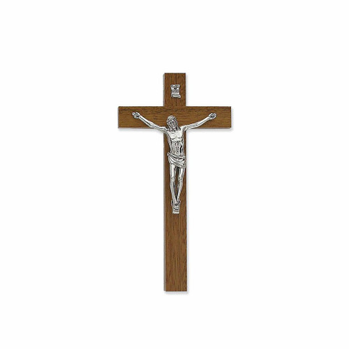 Wood Wall Crucifix 8 Inch Brown Italy Style CL42