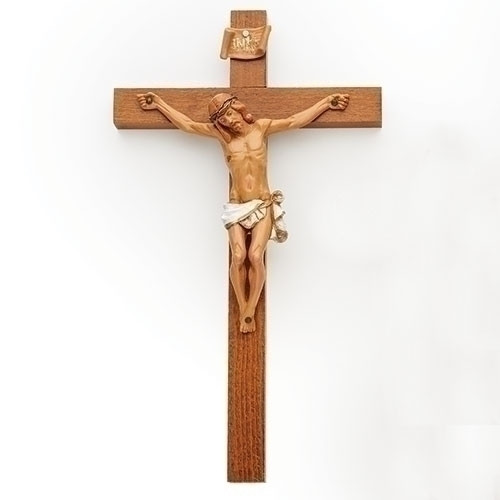 Fontanini Wall Crucifix Wood cross with Polymer Corpus measures 12 inches RO0250 Fontanini Wall Crucifix Wood cross with Polymer Corpus measures 12 inches RO0250