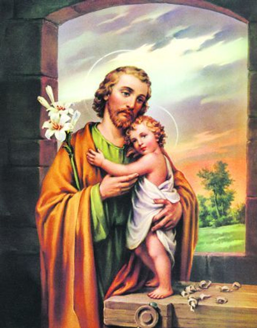print of saint joseph on card stock measures 8 inches by 10 inches P810-630 print of saint joseph on card stock measures 8 inches by 10 inches P810-630
