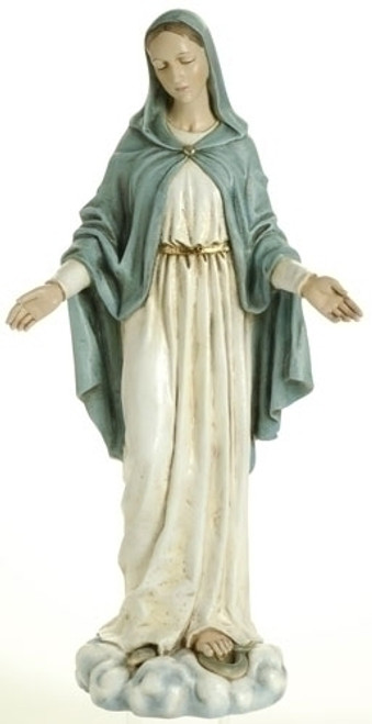 statue of our lady of grace shows mary on earth standing on snake made of resin stands 23 and 1 half inches high ro41245 statue of our lady of grace shows mary on earth standing on snake made of resin stands 23 and 1 half inches high ro41245