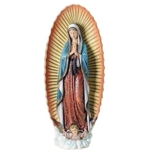 statue of our lady of guadalupe in bright colors with gold accents made of resin stands 32 inches high 46693 statue of our lady of guadalupe in bright colors with gold accents made of resin stands 32 inches high 46693
