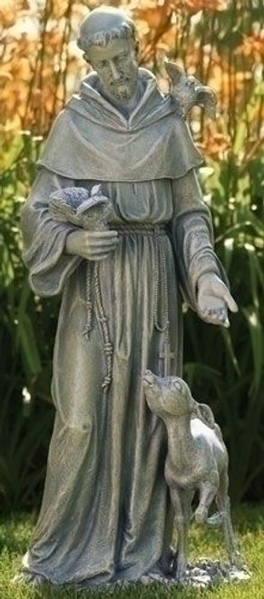 Statue-of-saint-francis-of-assisi-with-deer-and-bird-stands-36-and-1-half-inches-high-made-of-resin-ro42345 Statue-of-saint-francis-of-assisi-with-deer-and-bird-stands-36-and-1-half-inches-high-made-of-resin-ro42345