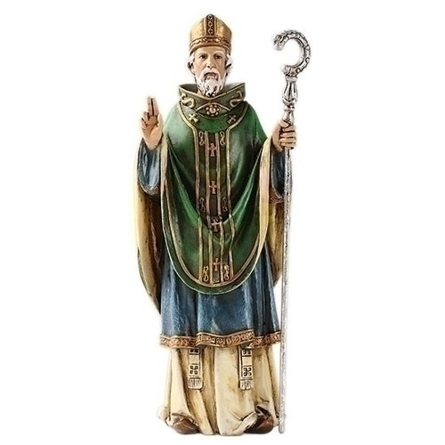 Saint patrick statue shows him wearing bishops regalia stands 6 and 1 half inches high made of resin 60695 Saint patrick statue shows him wearing bishops regalia stands 6 and 1 half inches high made of resin 60695