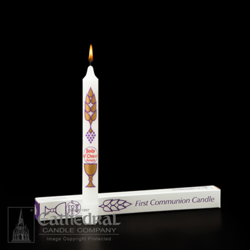 Baptism Candle – First Light White Stearine (3/4” x 9-1/4”)