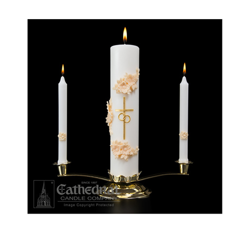 Wedding Unity Candle Set Holy Matrimony Gold/Cream CC84401201