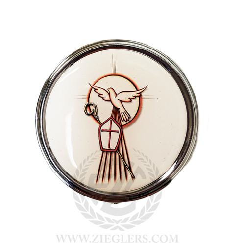 Confirmation keepsake box with image of dove crozier and miter made of metal comes from italy sco46cre Confirmation keepsake box with image of dove crozier and miter made of metal comes from italy sco46cre