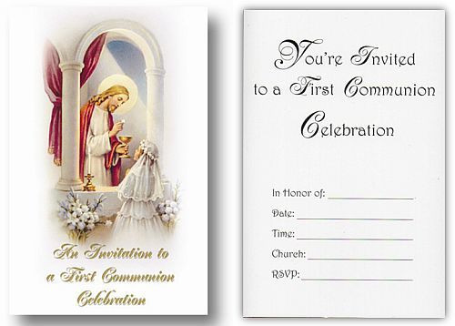 Jesus Girl First Communion Invitations 3 1 4 X 5 8 Count