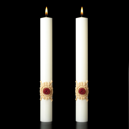 Holy Trinity Complementing Altar Candle - Matches Paschal Candle - For Easter Service  Holy Trinity Complementing Altar Candle - Matches Paschal Candle - For Easter Service