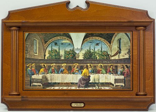 framed reproduction of last supper painting by domenico ghirlandaio measures 17 and 1 half by 24 inches 149 framed reproduction of last supper painting by domenico ghirlandaio measures 17 and 1 half by 24 inches 149