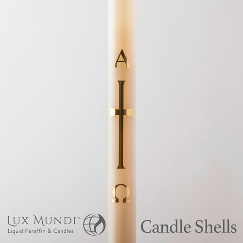 Latin Cross Oil Paschal Candle with alpha and omega letters LNH