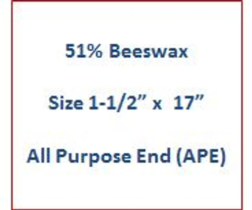 Cathedral 51% Beeswax  | Size  1-1/2" x 17" | All Purpose End (APE) | 11126212