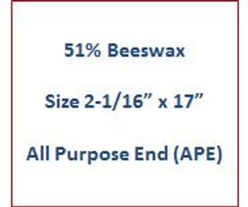 Cathedral 51% Beeswax  | Size 2-1/16" x 17" | All Purpose End (APE) | 11166202