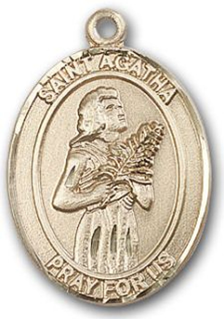 14 Karat Oval Medal-Size Large-1 1/4"-St. Agatha