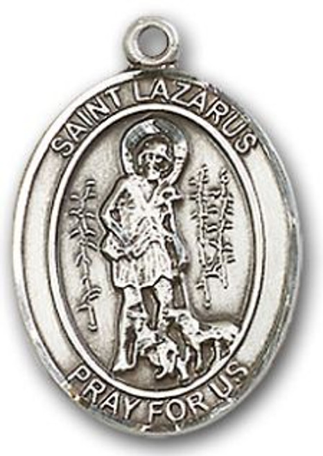 3 inch sterling silver saint lazarus pendant