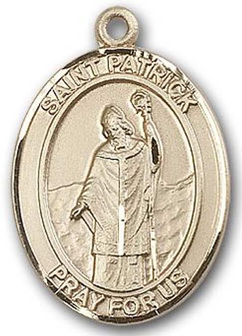 14 Karat Oval Medal-Size Large-1 1/4"-St. Patrick 14 Karat Oval Medal-Size Large-1 1/4"-St. Patrick