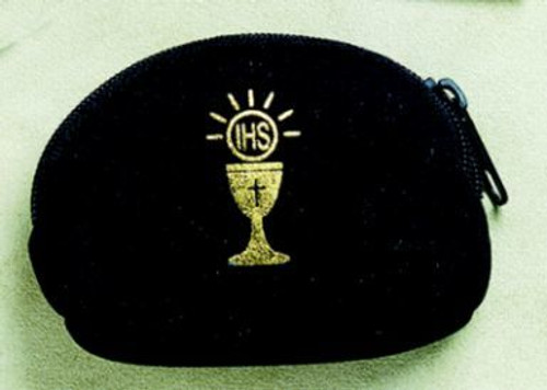 Communion Rosary case made of black neoprene with zip Closure measures 2 by 3 inches HI168601C Communion Rosary case made of black neoprene with zip Closure measures 2 by 3 inches HI168601C