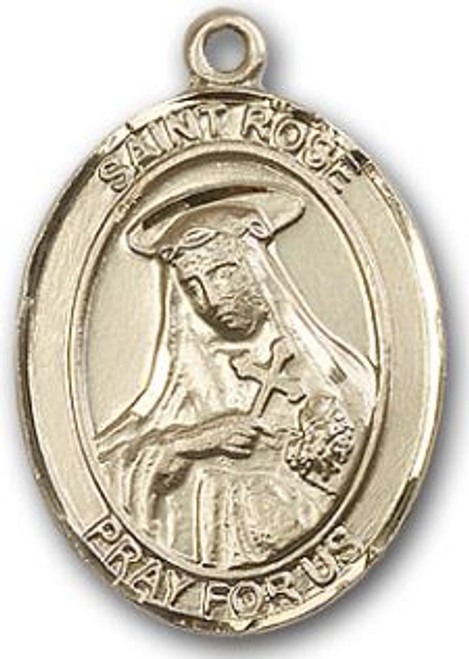 14 Karat Oval Medal-Size Medium-7/8"-St. Rose 14 Karat Oval Medal-Size Medium-7/8"-St. Rose