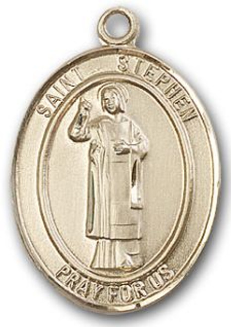 14K Gold Filled Oval Medal-Size Medium-18" Chain-7/8"-St. Stephen