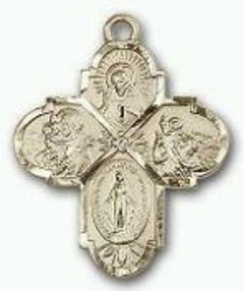 Four-Way Medals Sterling Silver 24" Chain Four-Way Medals Sterling Silver 24" Chain