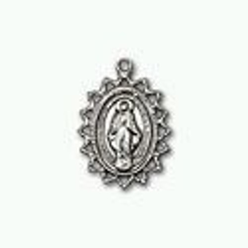 Miraculous Medal Sterling Silver 18" Chain - BL1619MSS18SS Miraculous Medal Sterling Silver 18" Chain - BL1619MSS18SS