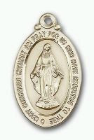 14K Gold Miraculous Medal Necklace Bliss with no chain 