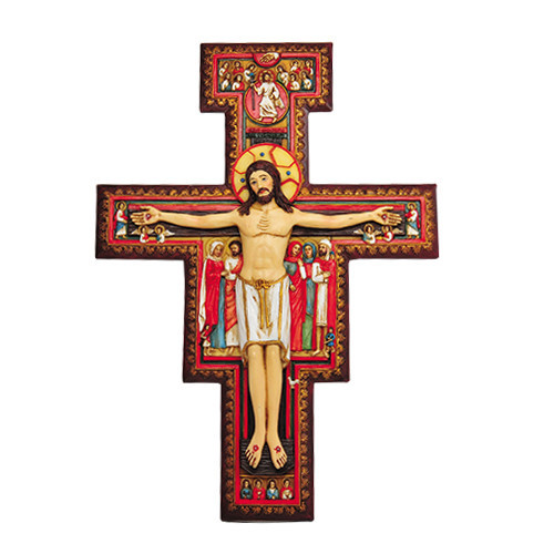 San Damiano Crucifix Vivid Colors Hand-Painted 12 inches PT9377 San Damiano Crucifix Vivid Colors Hand-Painted 12 inches PT9377