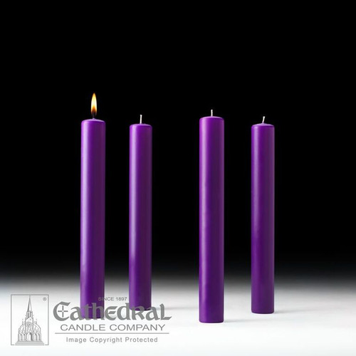 Advent Alter Candles | 4 Purple | 51% Beeswax | 1-1/2 x 12 | 82112404| Cathedral Advent Alter Candles | 4 Purple | 51% Beeswax | 1-1/2 x 12 | 82112404| Cathedral