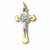 Large Saint Benedict Pendant Necklace with Gold tone cross and silver tone Benedict medal and Corpus